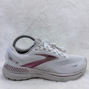 Brooks Adrenaline GTS 23 Womens Running Shoes White Pink Size 9.5 1203811B197